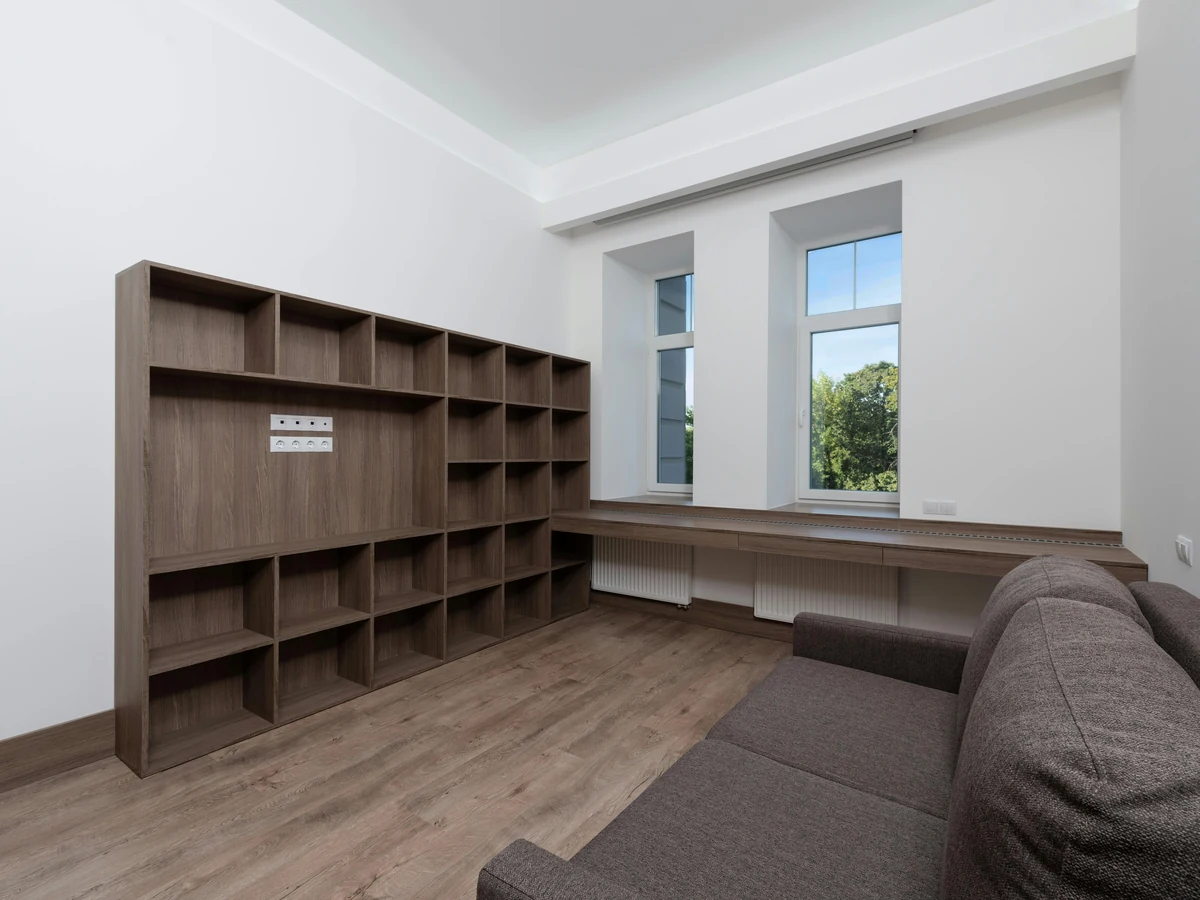 Dark moody home office painting in Derby